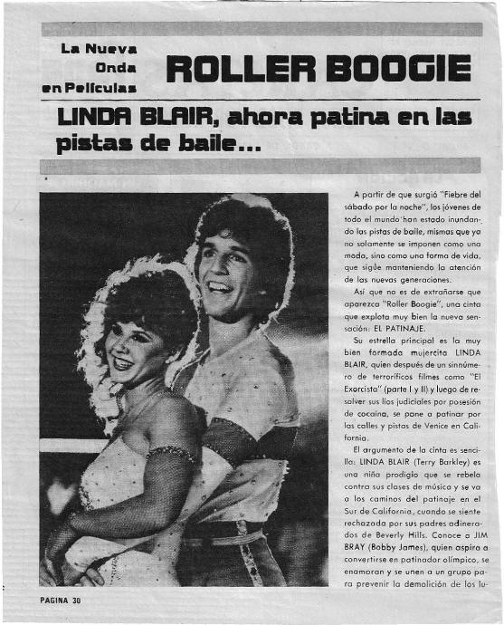 Jim Bray Appreciation Pages - Spanish Magazine Feature on Roller Boogie