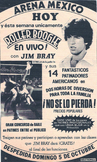 Jim Bray Appreciation Pages - Roller Boogie Mexico City Show Ad
