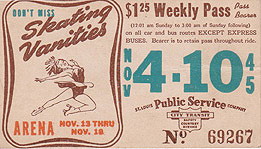 1946 Skating Vanities Ad on a St Louis Bus Pass